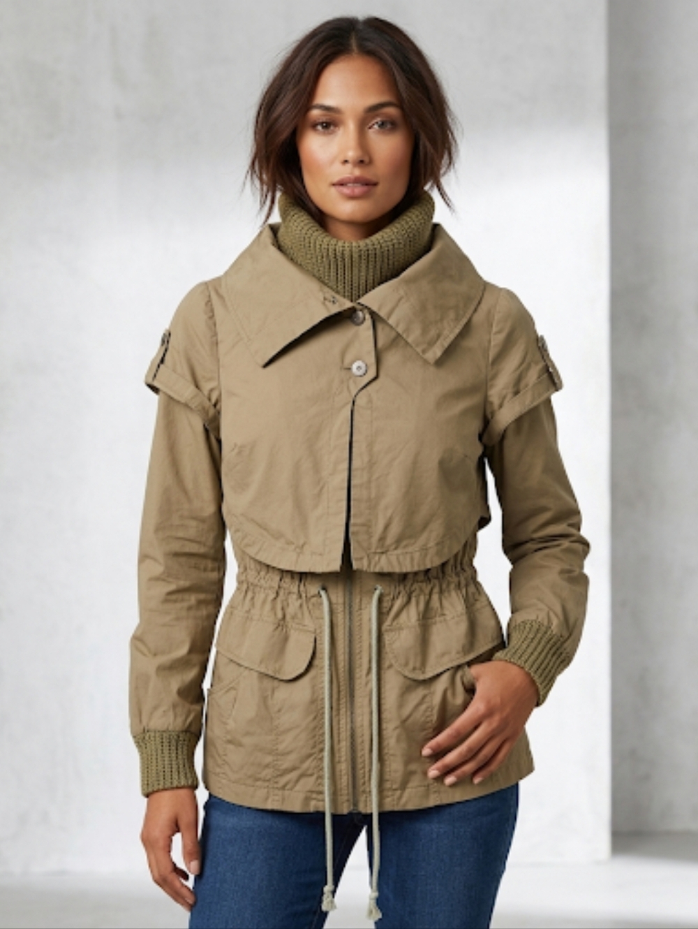 MUR MUR 100% Cotton Short Trench Jacket Women's Size S